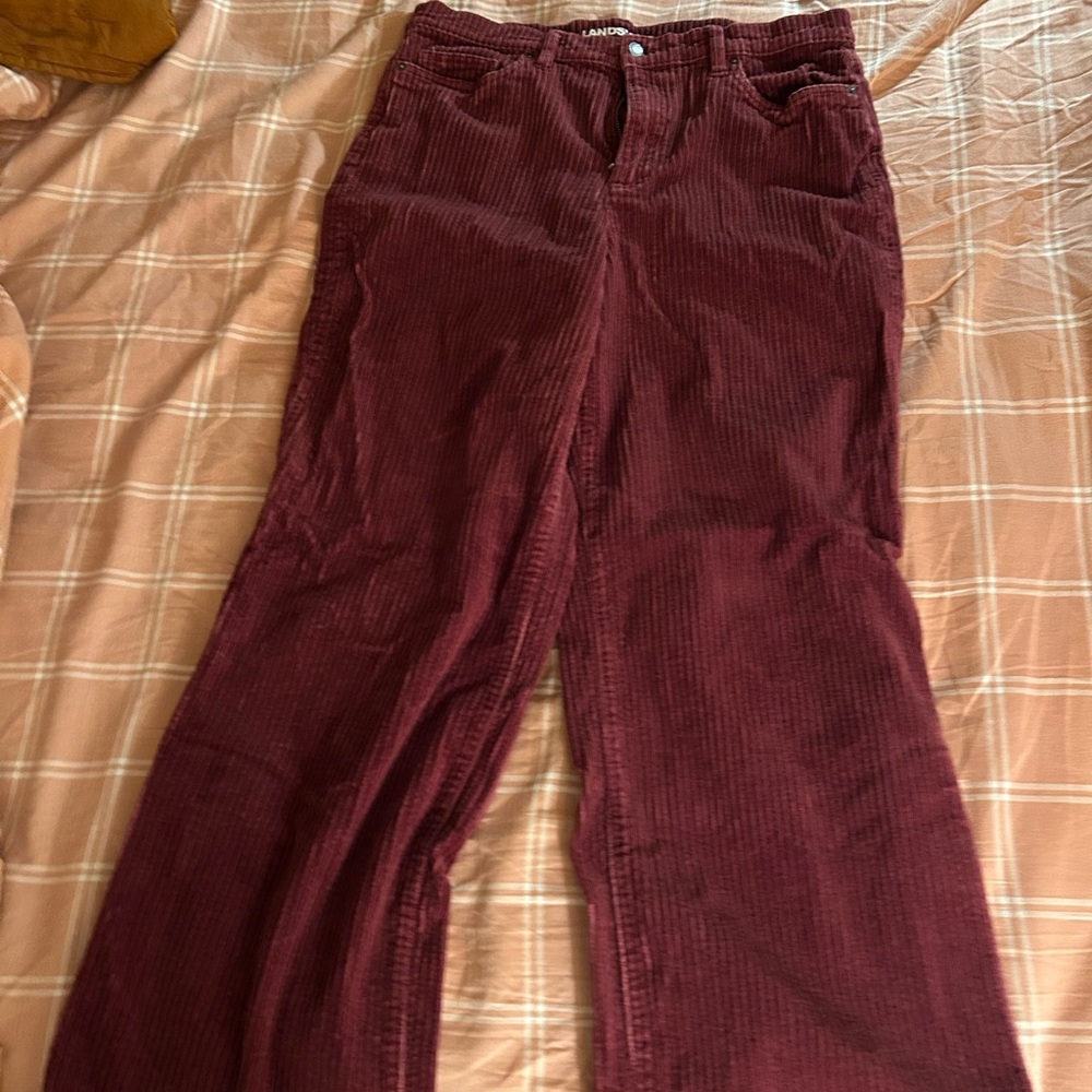 Lands' End Corduroy Pants in Burgundy